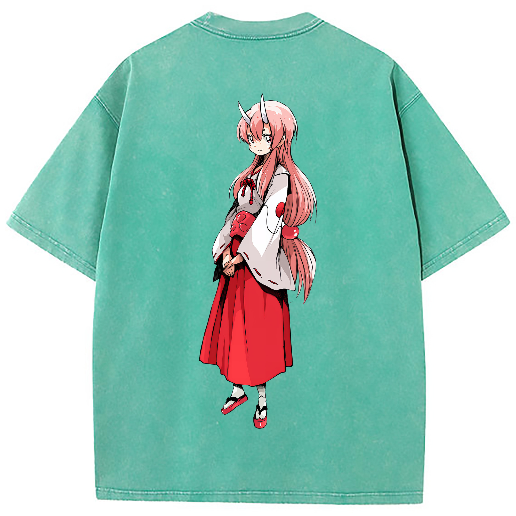 （画像用） 転スラ Regarding Reincarnated to Slime 綿100% ヴィンテージ風 半袖Tシャツ（背面プリント）